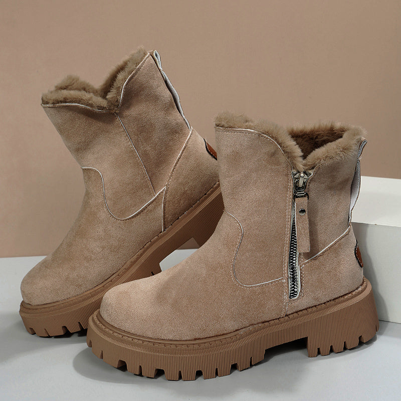 Bottes d'Hiver en Suède Synthétique Antidérapantes