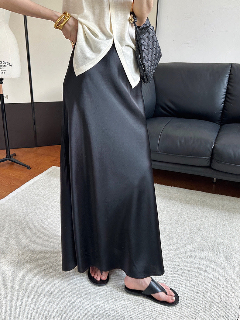 Jupe A-line en satin - Élégance et confort