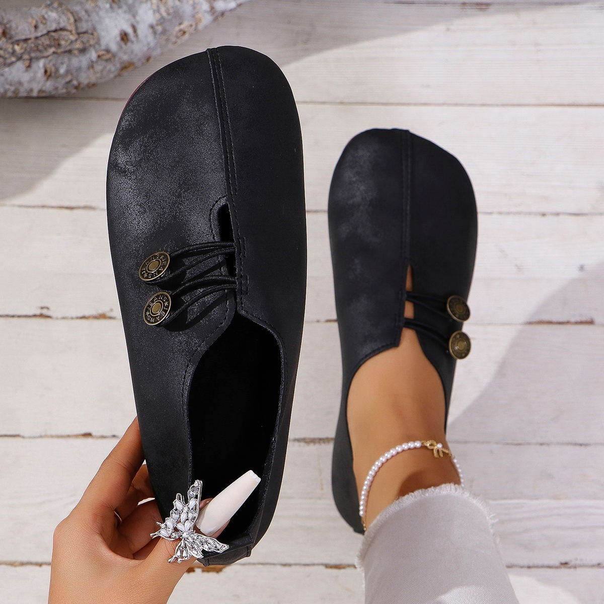 Chaussures d'été basses à enfourcher - Grande taille femme