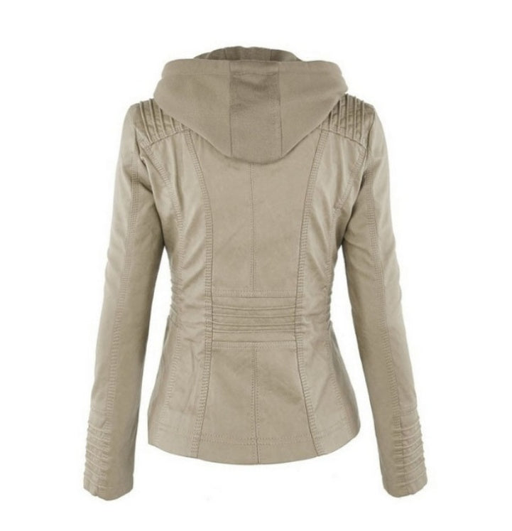 Veste en Cuir Amovible pour Femmes