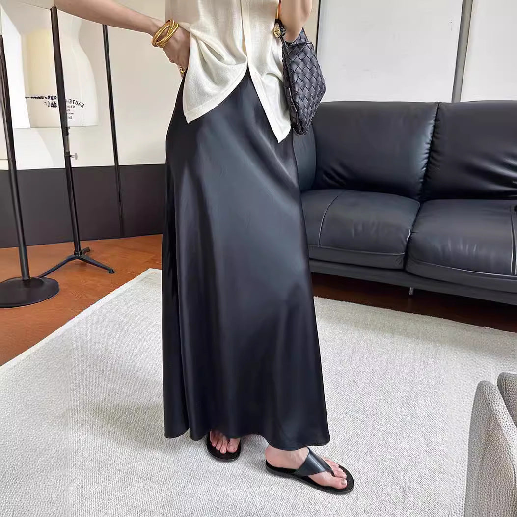 Jupe A-line en satin - Élégance et confort