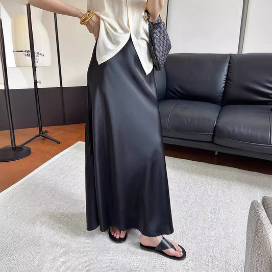 Jupe A-line en satin - Élégance et confort