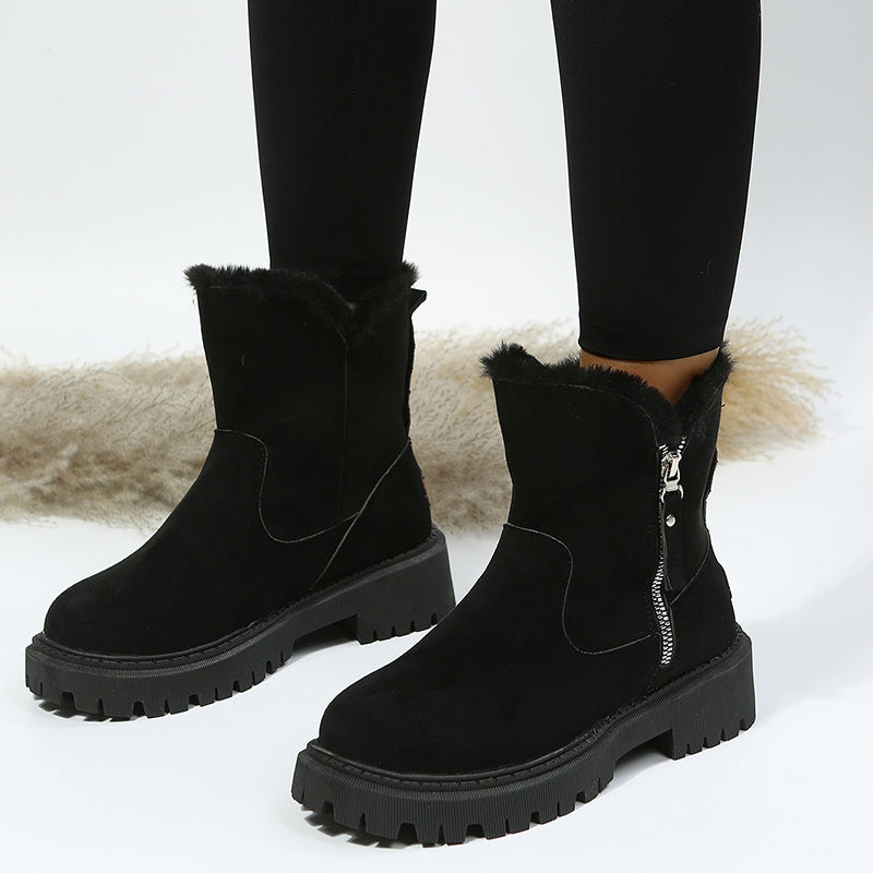 Bottes d'Hiver en Suède Synthétique Antidérapantes