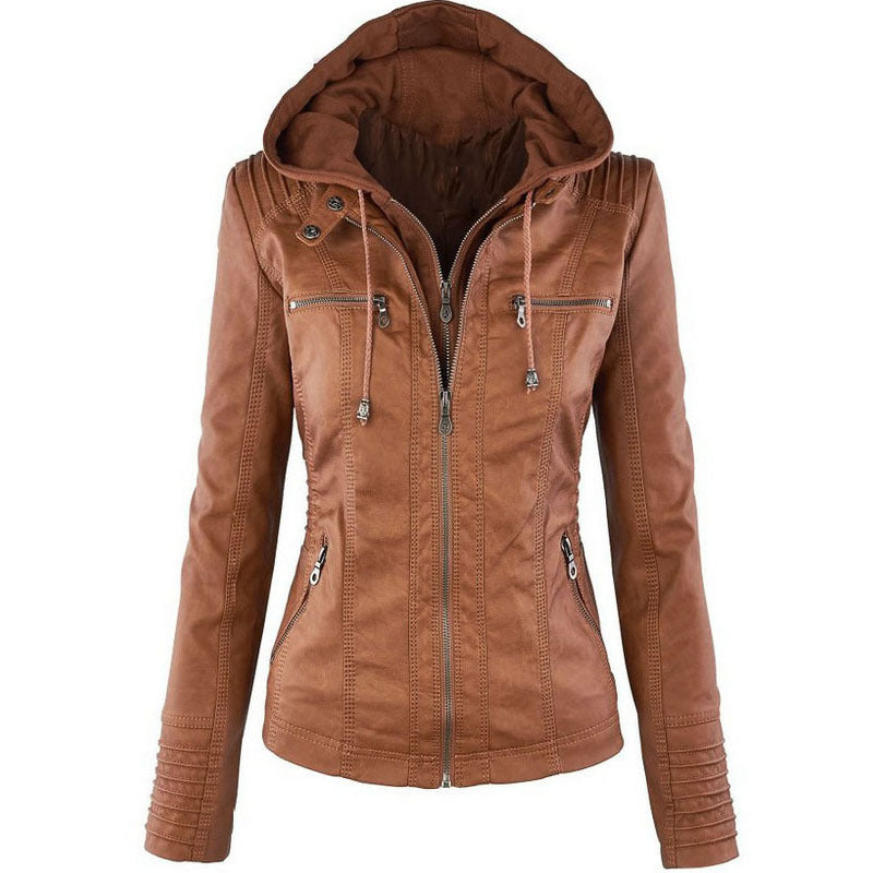Veste en Cuir Amovible pour Femmes