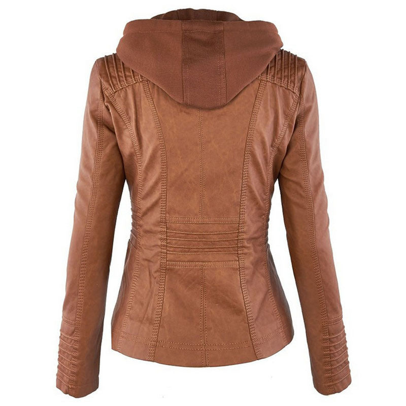 Veste en Cuir Amovible pour Femmes