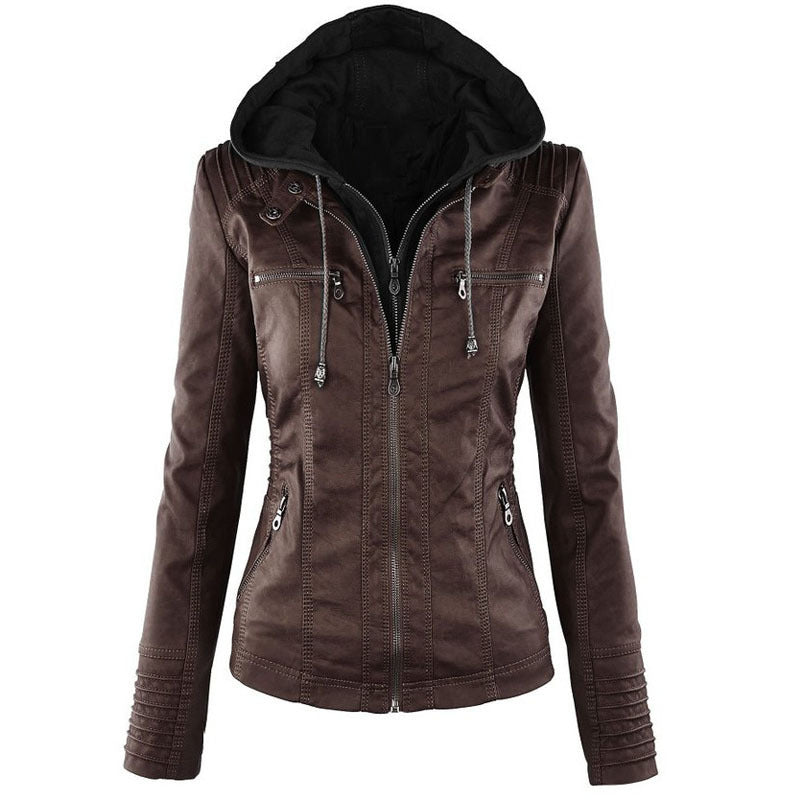 Veste en Cuir Amovible pour Femmes