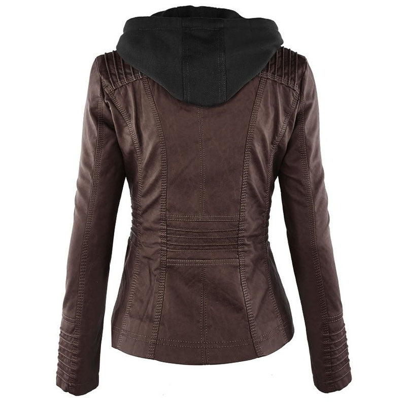 Veste en Cuir Amovible pour Femmes