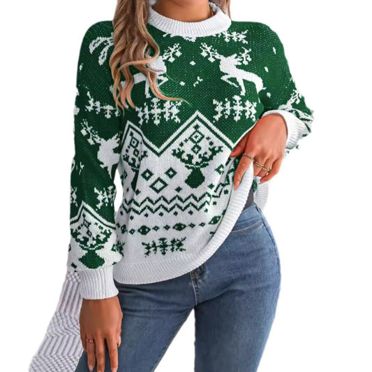Pull à capuche femme Noël motif cerf – Automne/Hiver