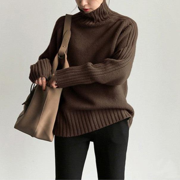 Chandail à Col Roulé - Tricot Confortable en Polyester