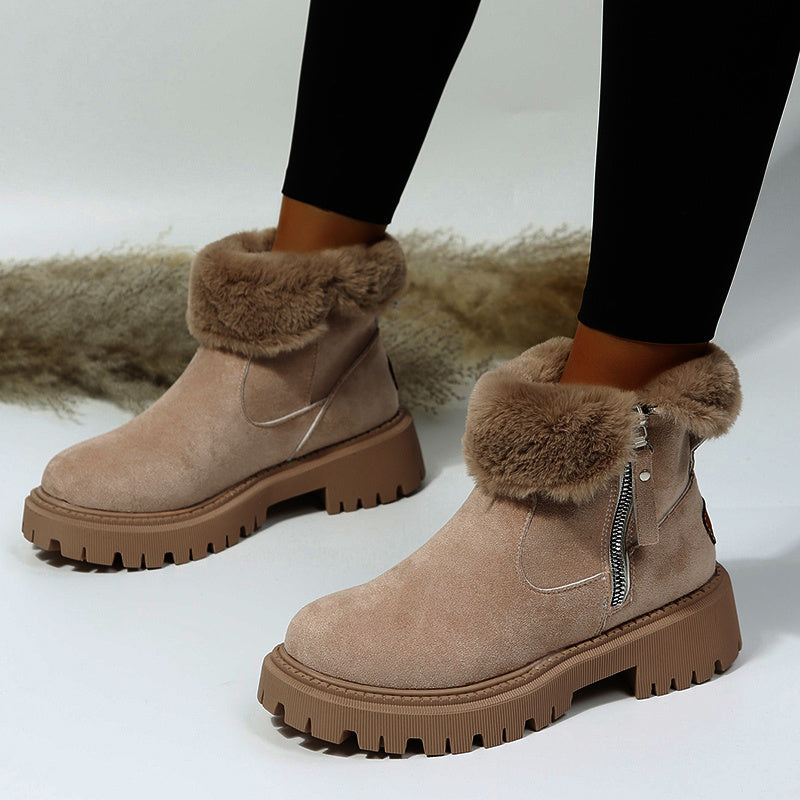 Bottes d'Hiver en Suède Synthétique Antidérapantes