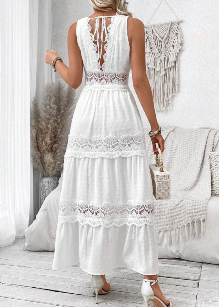 Robe Bohème Romantique - Longue Blanche en Dentelle