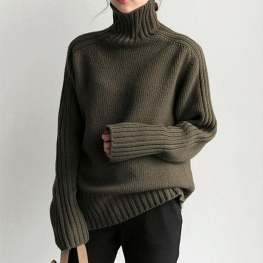 Chandail à Col Roulé - Tricot  Confortable en Polyester