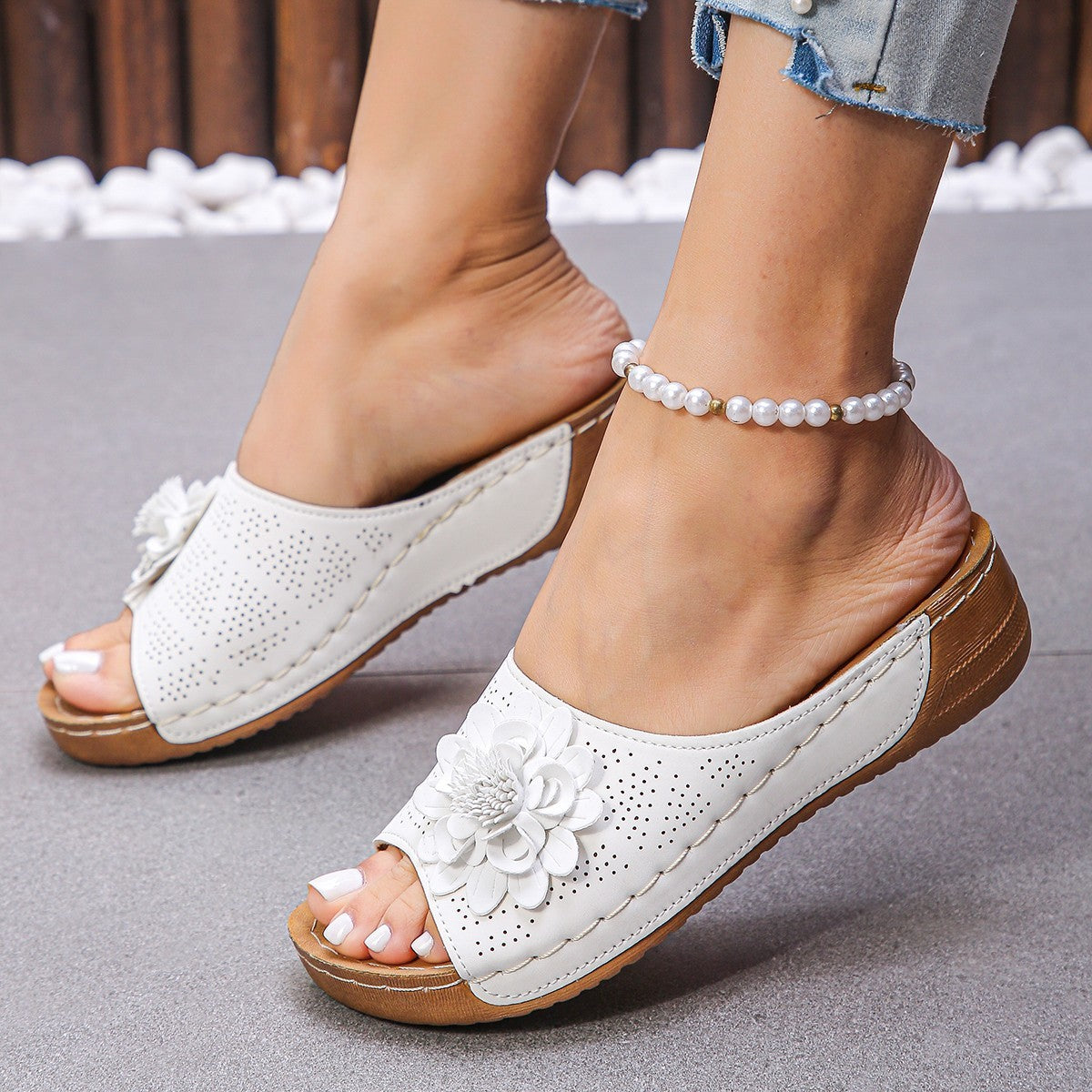 Sandales Compensées Femme à Talon - Mules d'Été