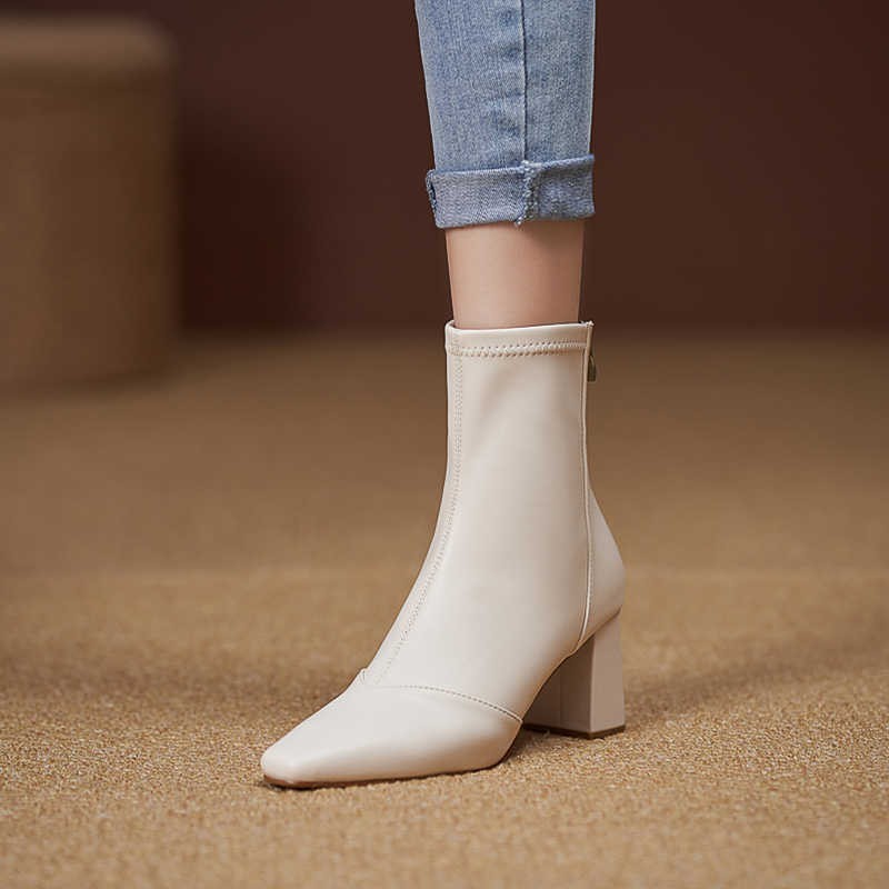 Bottes Victoria Back Zipper Velvet Skinny
