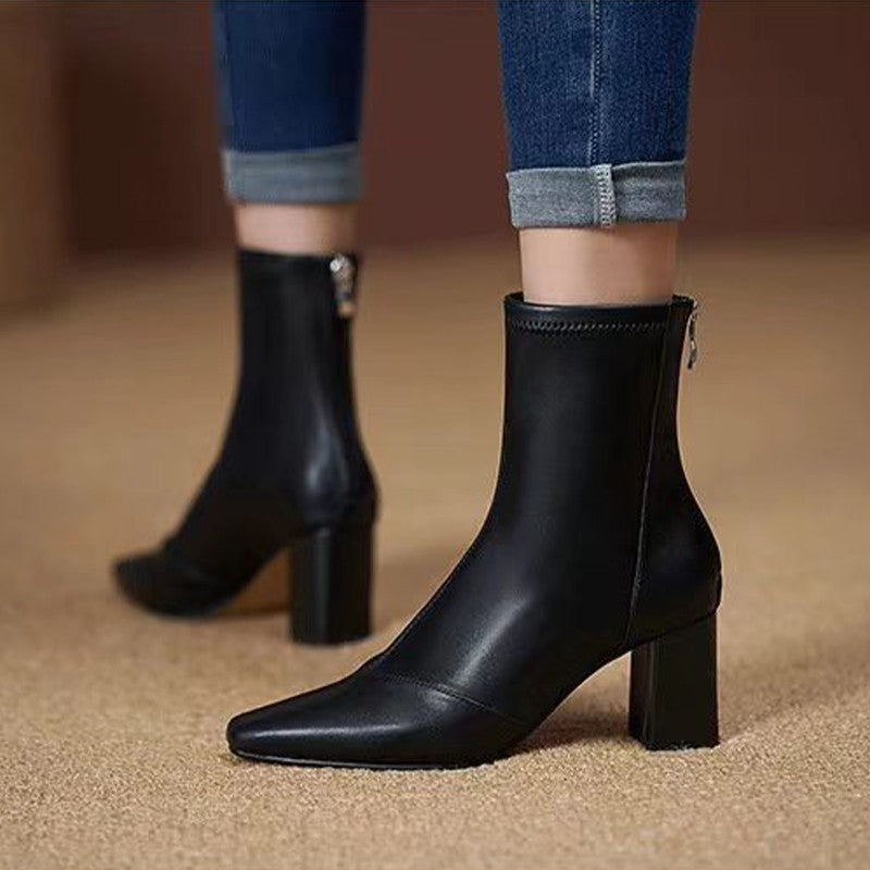 Bottes Victoria Back Zipper Velvet Skinny