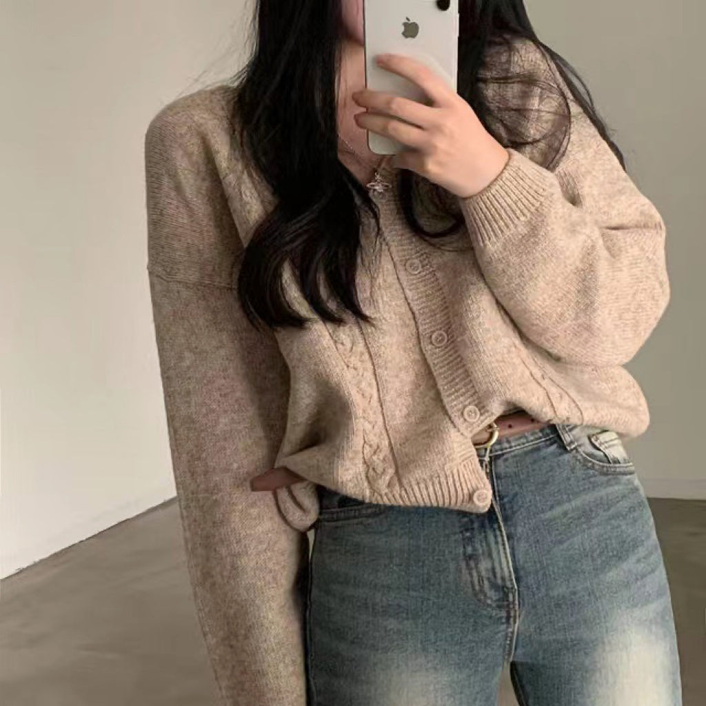 Cardigan Col V à Manches Longues Feroval