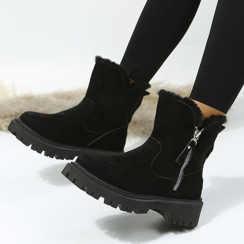 Bottes d'Hiver en Suède Synthétique Antidérapantes