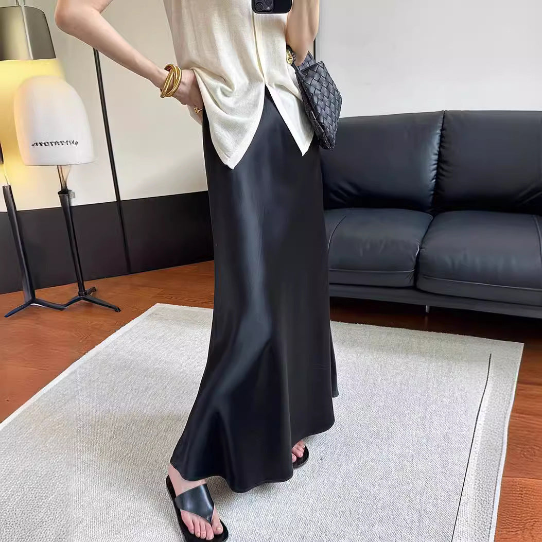 Jupe A-line en satin - Élégance et confort