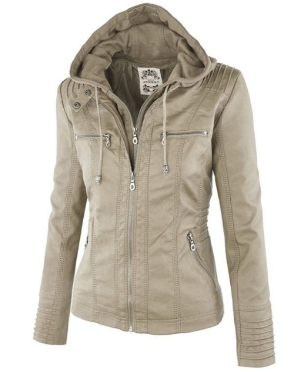 Veste en Cuir Amovible pour Femmes