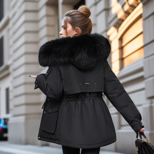 Manteau épais rembourré en velours pour femme - Confort et élégance