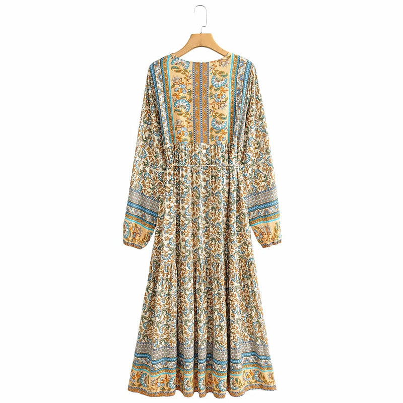 Bohemian floral midi dress