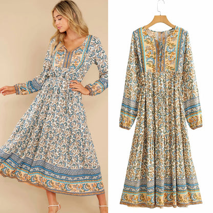 Bohemian floral midi dress
