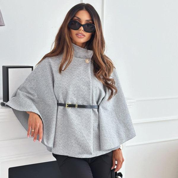 Cape en Laine à Bretelles Serrées - Élégance Hivernale Feroval