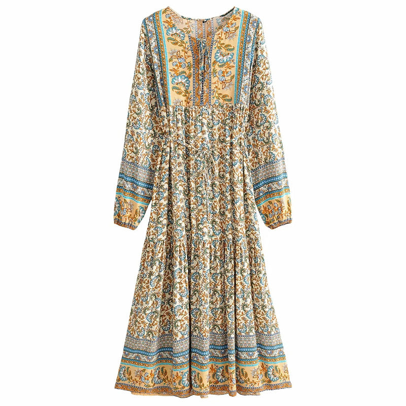Bohemian floral midi dress