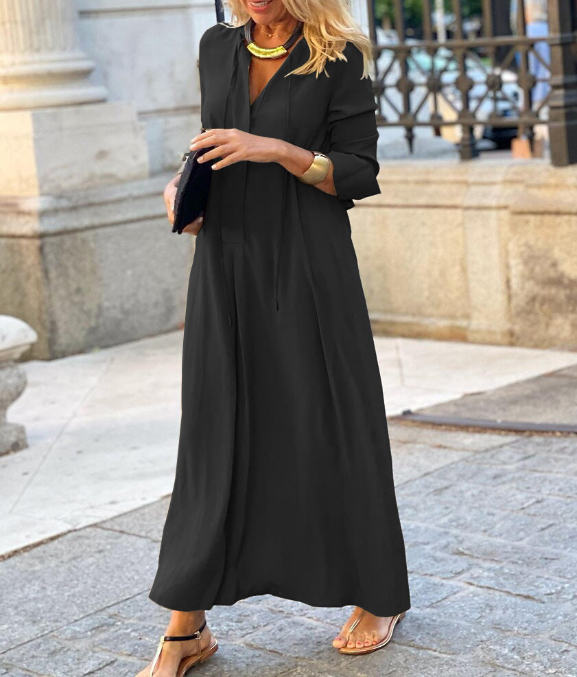 V-Neck Casual Maxi Dress