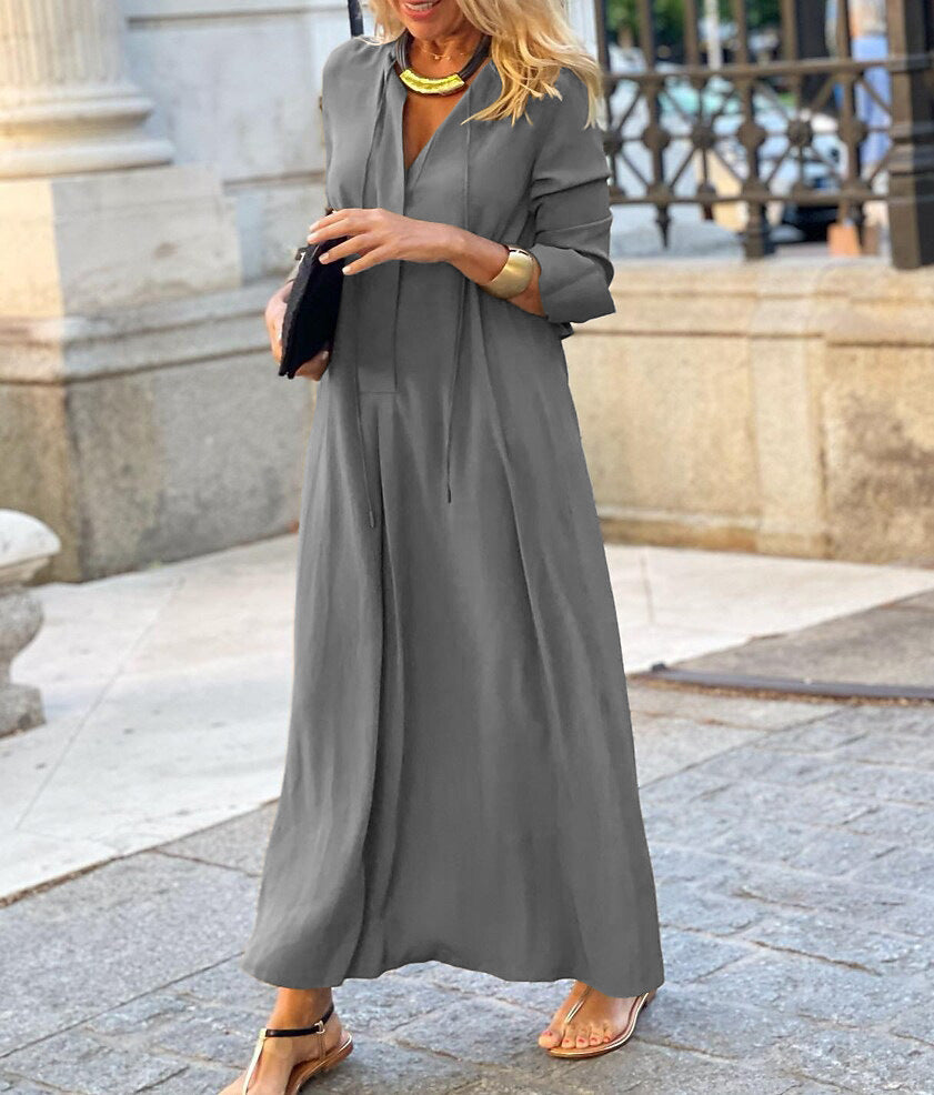 V-Neck Casual Maxi Dress