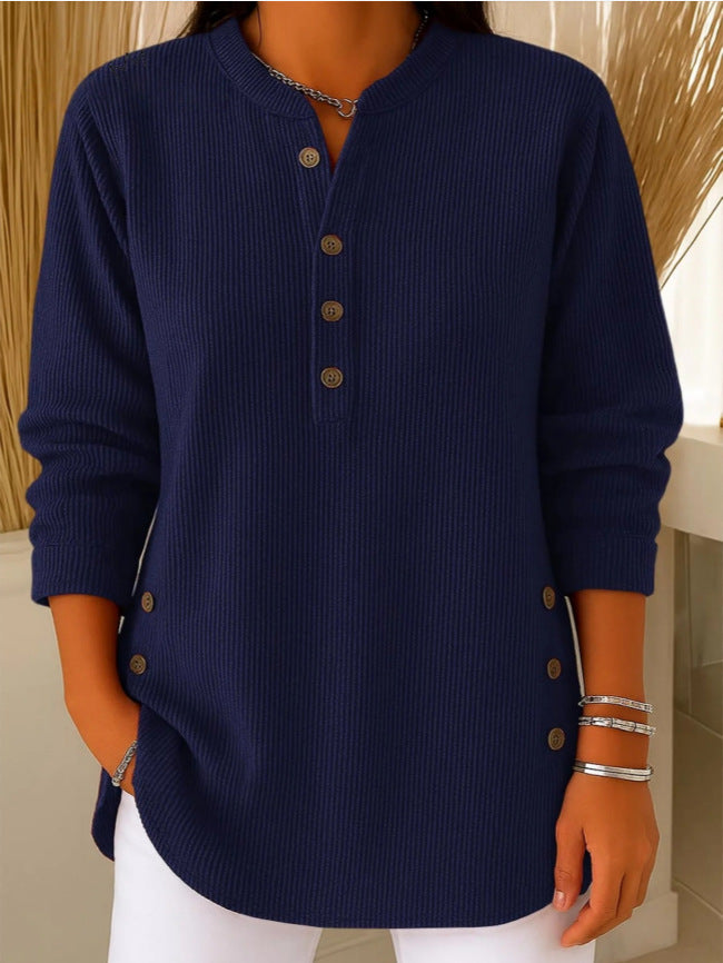 Pull Chemise Col V Uni