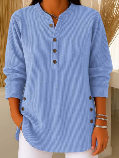 Pull Chemise Col V Uni