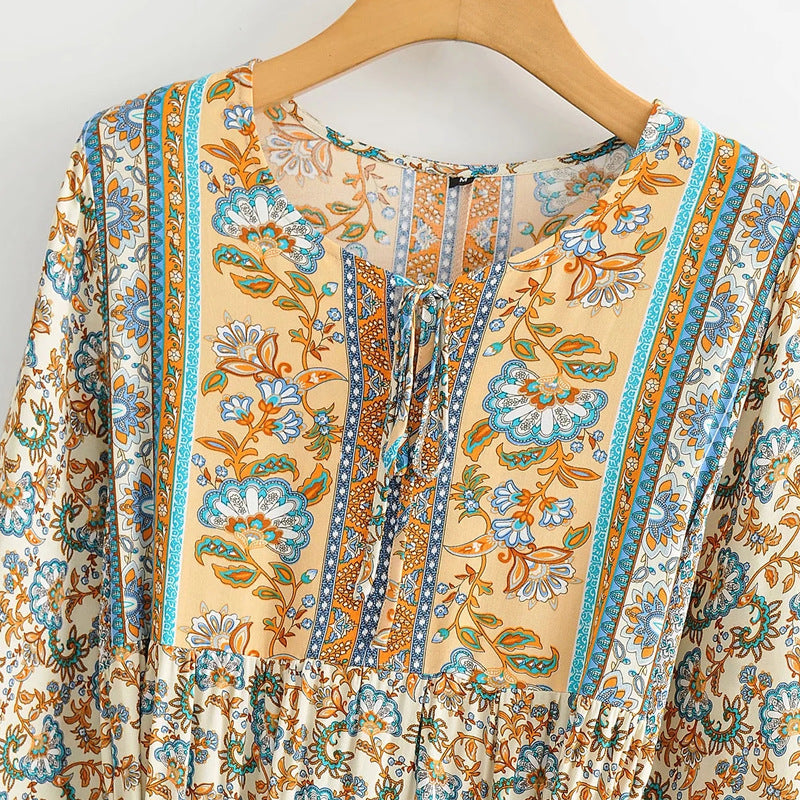 Bohemian floral midi dress
