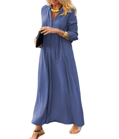 V-Neck Casual Maxi Dress