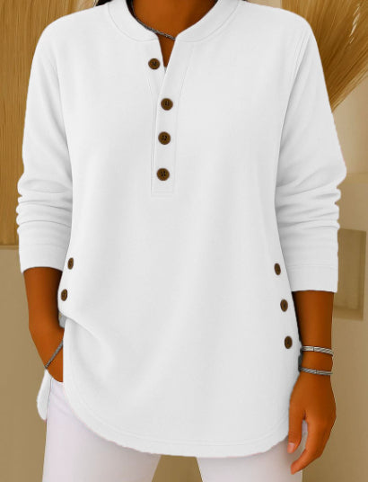Pull Chemise Col V Uni