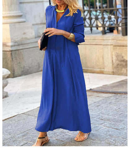 V-Neck Casual Maxi Dress