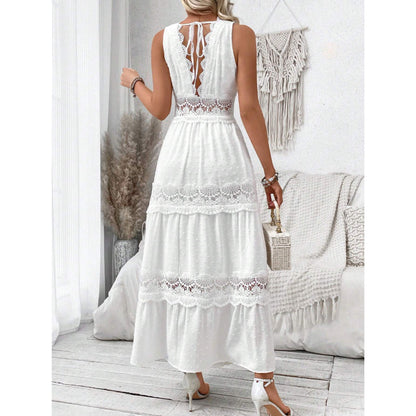 Robe Bohème Romantique - Longue Blanche en Dentelle