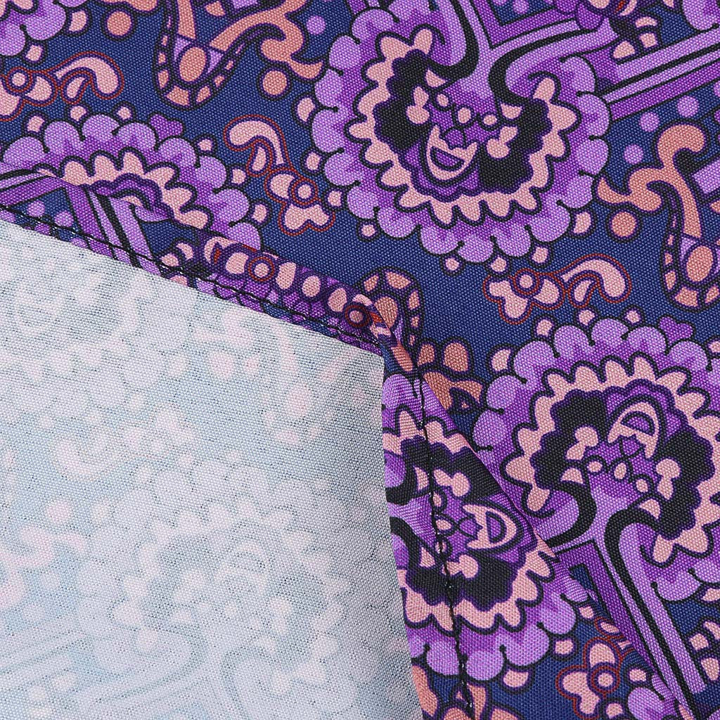 Blouse Ample à Col Montant à Imprimé Rétro Feroval