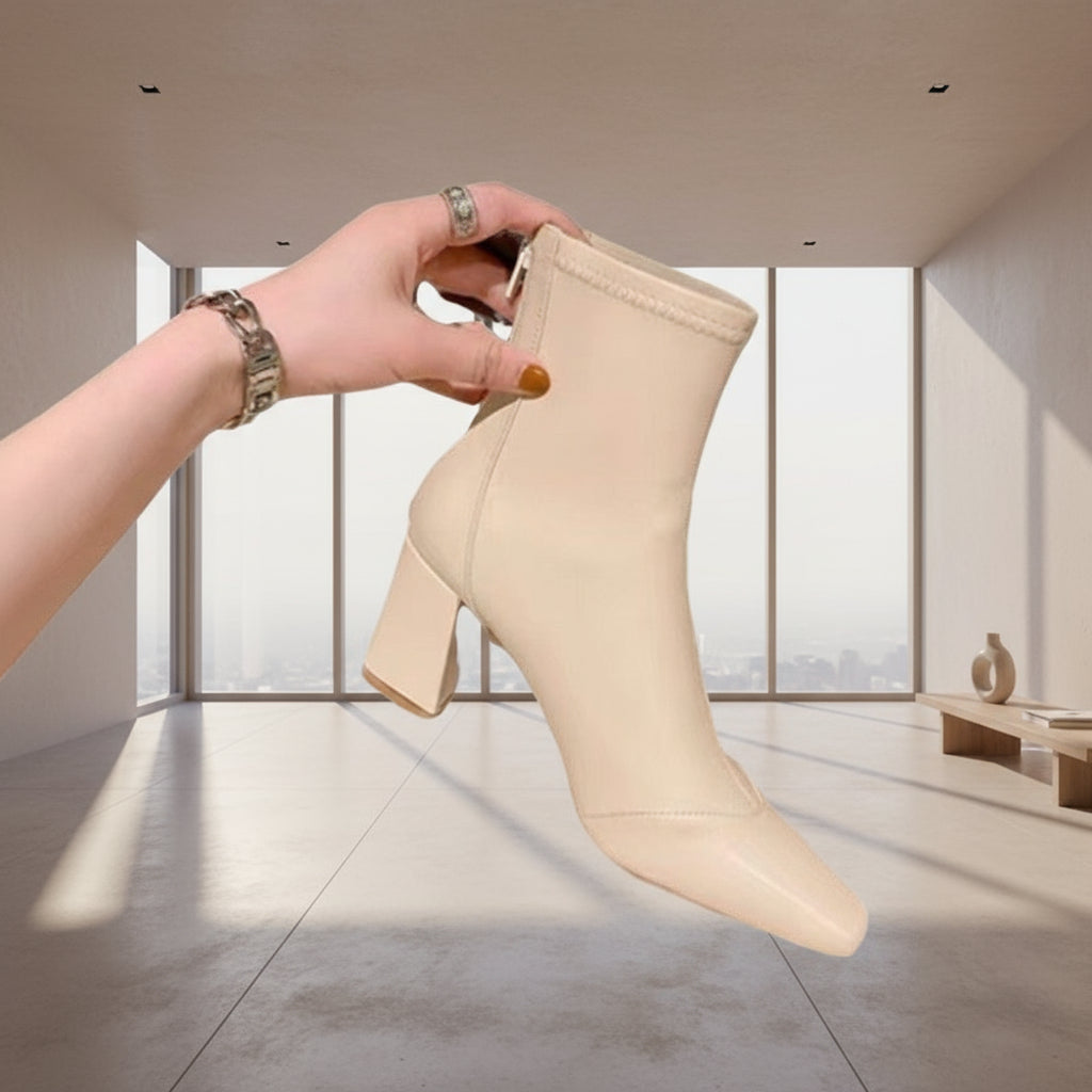 Bottes Victoria Back Zipper Velvet Skinny feroval