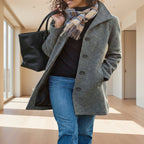 Manteau en laine uni pour femmes - Longueur moyenne Feroval