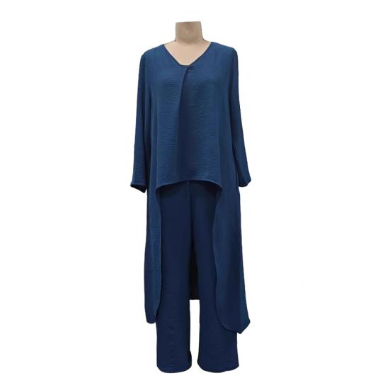 Ensemble Léonie - 2 Pièces Asymétrique Col V avec Poches Feroval