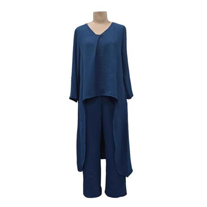 Ensemble Léonie - 2 Pièces Asymétrique Col V avec Poches