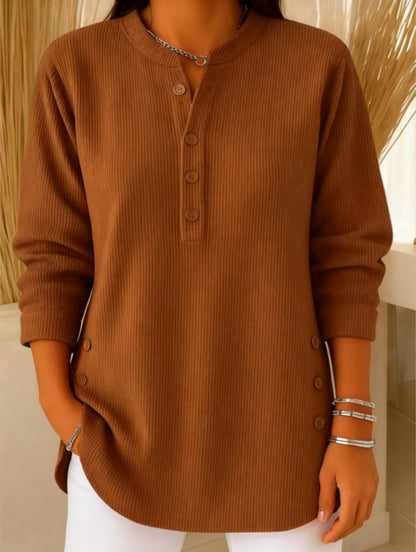 Pull Chemise Col V Uni