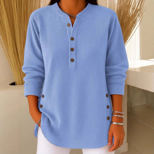 Pull Chemise Col V Uni