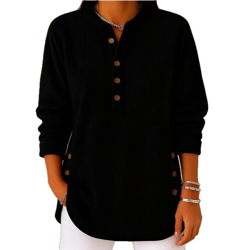 Pull Chemise Col V Uni