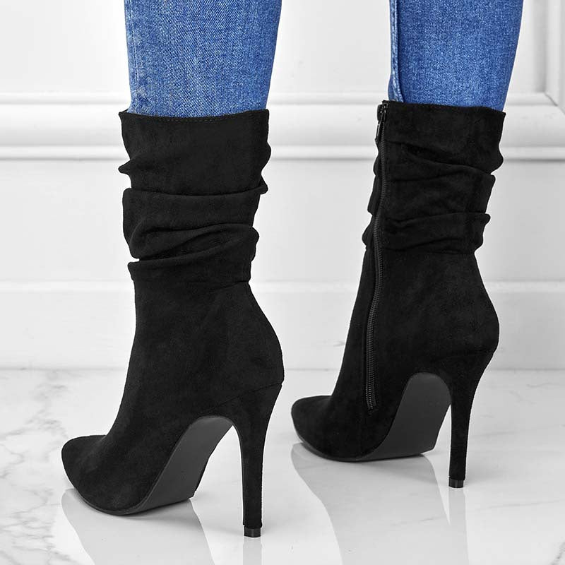 Bottes à talons aiguilles à volants