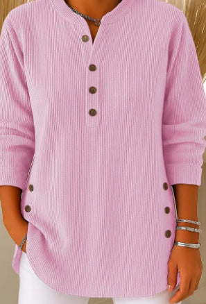 Pull Chemise Col V Uni