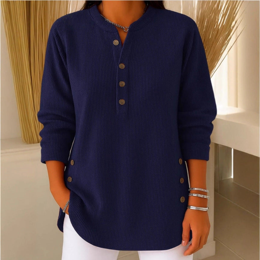 Pull Chemise Col V Uni