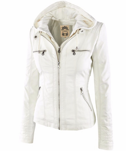 Veste en Cuir Amovible pour Femmes