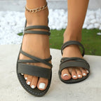 Sandales Plates à Lanières Croisées - Confort et Style Été 2025 Feroval